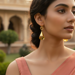 Load image into Gallery viewer, gold plating Teardrop Earrings with Citrine Stone | Dangle Earrings for Women
