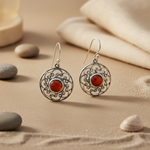 将图像加载到图库查看器中， 925 Silver Carnelian Earrings | Celtic Knot Design for Women
