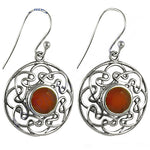 将图像加载到图库查看器中， 925 Silver Carnelian Earrings | Celtic Knot Design for Women
