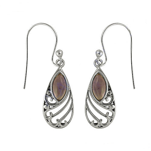 925 silver teardrop gemstone earrings for women | dangle earrings