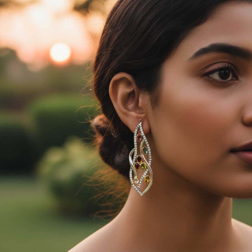 Gemstone dangle earrings | 925 silver | women's jewelry gift