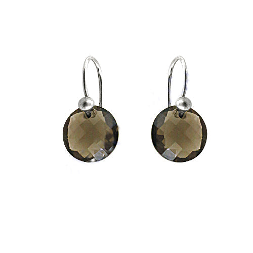 Smoky quartz drop earrings | 925 sterling silver | for women