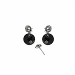 Load image into Gallery viewer, 925 Silver Black Gemstone Stud Earrings for Women | Gift

