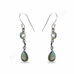 将图像加载到图库查看器中， 925 Silver Labradorite Drop Earrings for Women | Dangle Earrings
