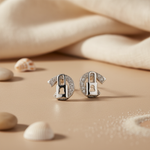Load image into Gallery viewer, 925 Silver Padlock Stud Earrings | Cubic Zirconia | For Women
