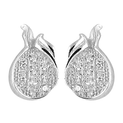 925 silver stud earrings | diamond cut | for women