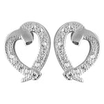 将图像加载到图库查看器中， 925 Silver Heart Stud Earrings with Crystals | Gift for Her
