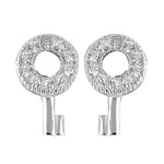 将图像加载到图库查看器中， 925 Silver Cubic Zirconia Key Earrings for Women | Dazzling Jewelry

