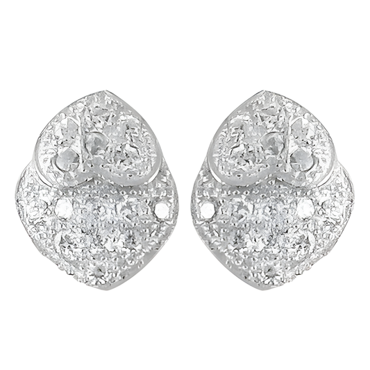 New Designer Cubic Zirconia Gemstone Silver Earrings