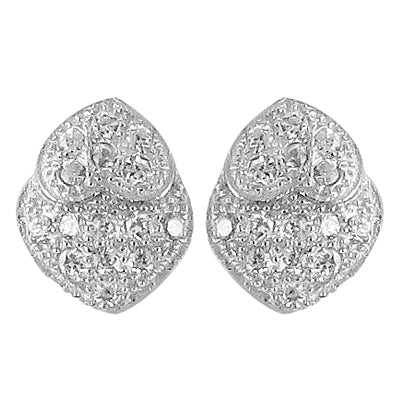 Silver stud earrings with sparkling crystals | women's jewelry