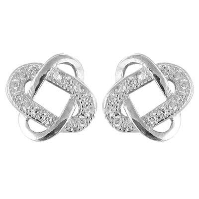 925 silver cubic zirconia knot earrings for women | gift jewelry