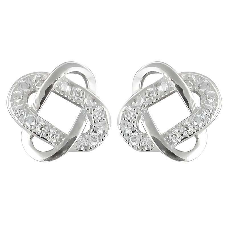 Ingenious Cubic Zirconia Gemstone Silver Earrings