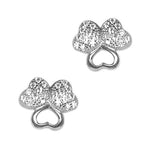 将图像加载到图库查看器中， Silver Heart Stud Earrings for Women | Crystal Embellished
