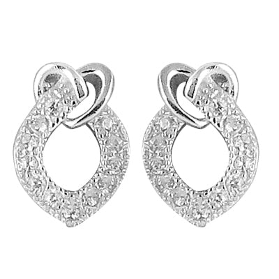 Silver cubic zirconia drop earrings for women | elegant jewelry