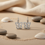将图像加载到图库查看器中， Silver Butterfly Earrings with Diamonds | Women's Jewelry Gift
