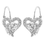 将图像加载到图库查看器中， 925 Silver Heart Earrings with Cubic Zirconia | Women's Jewelry
