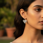 将图像加载到图库查看器中， 925 Silver Heart Earrings with Cubic Zirconia | Women's Jewelry

