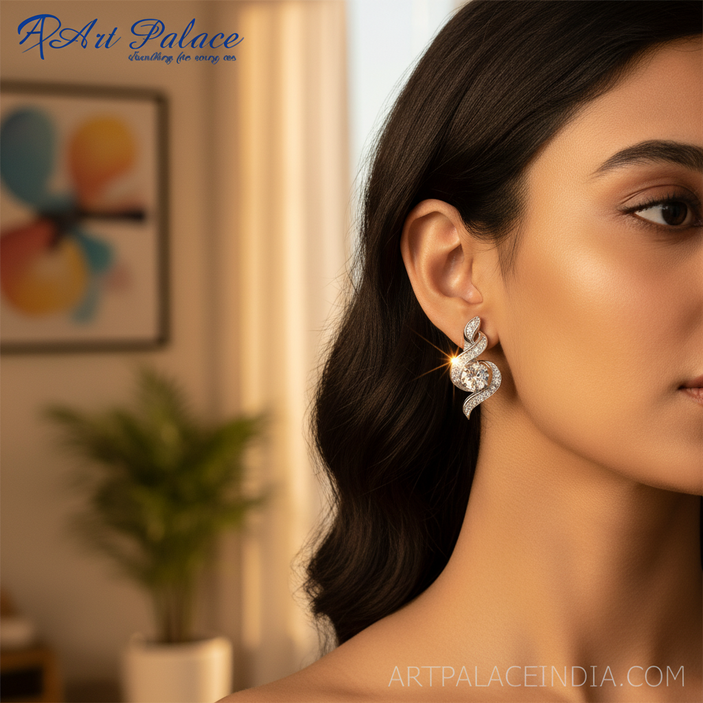 925 Silver Cubic Zirconia Leverback Earrings for Women | Gift