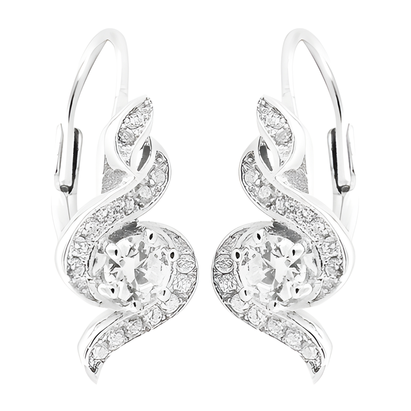 Hot! Dazzling  Cubic Zirconia Gemstone Silver Earrings