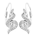 将图像加载到图库查看器中， 925 Silver Cubic Zirconia Leverback Earrings for Women | Gift
