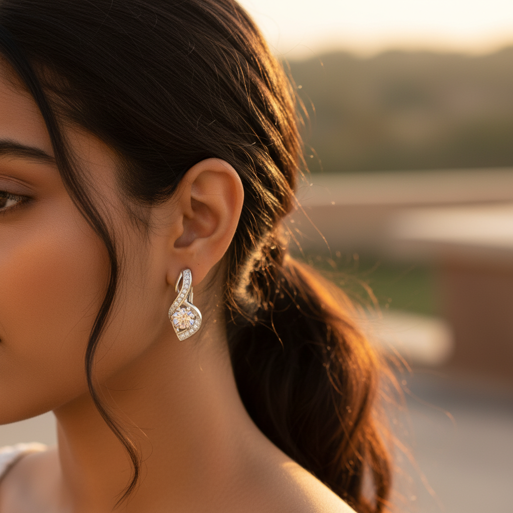 Silver Cubic Zirconia Earrings for Women | Dazzling Jewelry