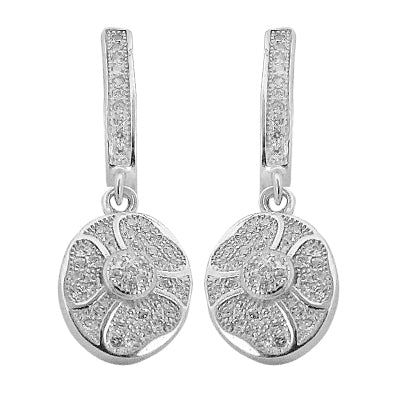 925 silver floral drop earrings for women | dangle earrings