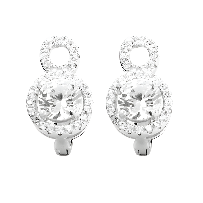 Graceful Glamours Cubic Zirconia Gemstone Silver Earrings