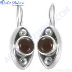 Load image into Gallery viewer, 925 sterling silver drop earrings with brown gemstones, a perfect gift
