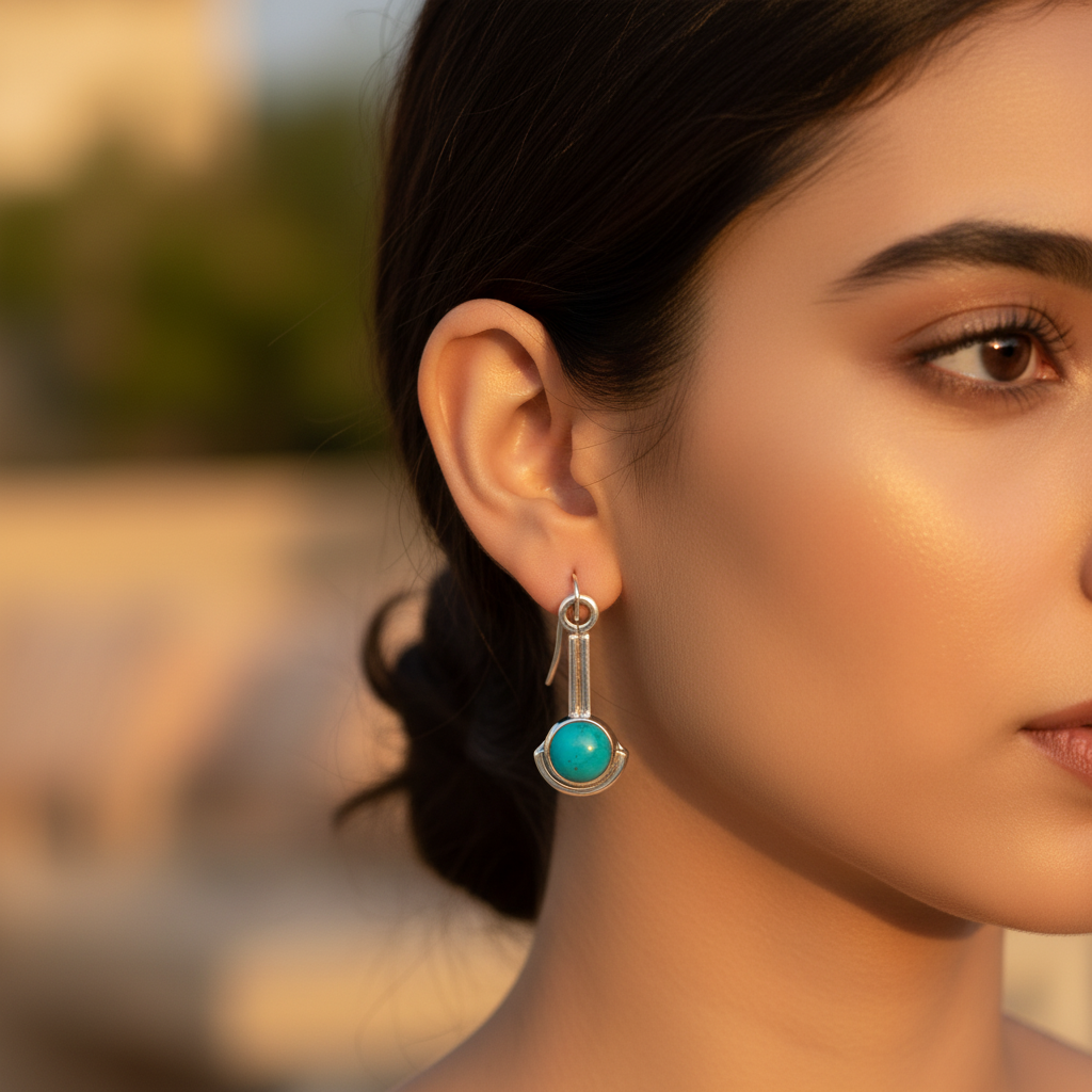 925 Sterling Silver Turquoise Earrings for Women | Dangle Jewelry