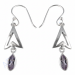 将图像加载到图库查看器中， 925 Silver Amethyst Drop Earrings for Women | Dangle Jewelry
