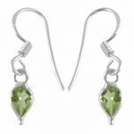 将图像加载到图库查看器中， 925 Silver Peridot Drop Earrings for Women | Green Gemstone Jewelry
