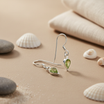 将图像加载到图库查看器中， 925 Silver Peridot Drop Earrings for Women | Green Gemstone Jewelry

