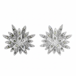 Load image into Gallery viewer, Silver Flower Stud Earrings | Women's Floral Jewelry
