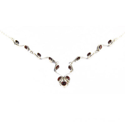 925 Silver Garnet Necklace for Women | Daily Wear Jewelry