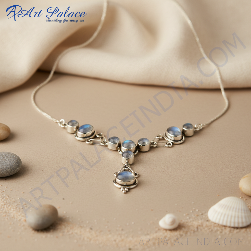 925 silver moonstone necklace for women | gemstone jewelry gift