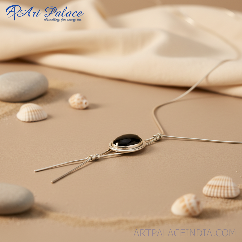 925 Silver Onyx Pendant Necklace for Women | Minimalist Jewelry