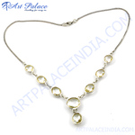 Load image into Gallery viewer, 925 sterling silver necklace with oval-shaped citrine gemstones, a yellow color

