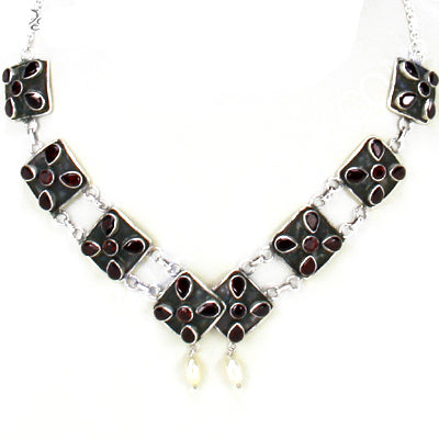 925 silver garnet gemstone necklace for women | gift jewelry
