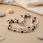 Load image into Gallery viewer, Pearl &amp; Black Onyx Beaded Necklace | Statement Jewelry for Women
