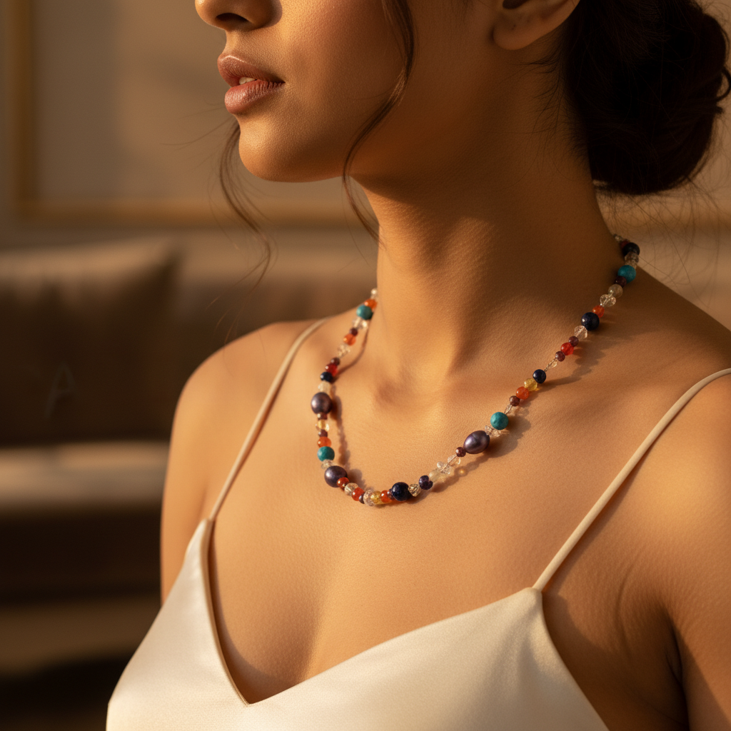 Multi-Gemstone Beaded Necklace | Colorful Stone Jewelry for Women