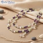 Load image into Gallery viewer, Multi-Strand Gemstone Necklace for Women | Amethyst &amp; Quartz
