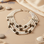 Load image into Gallery viewer, Multi-Layer White Gemstone &amp; Smoky Quartz Necklace for Women
