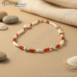 Load image into Gallery viewer, Coral &amp; Pearl Necklace | Sterling Silver | Women&#39;s Jewelry Gift
