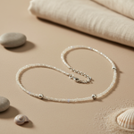 Load image into Gallery viewer, Clear Crystal Bead Necklace | 925 Silver Chain | Gift for Her
