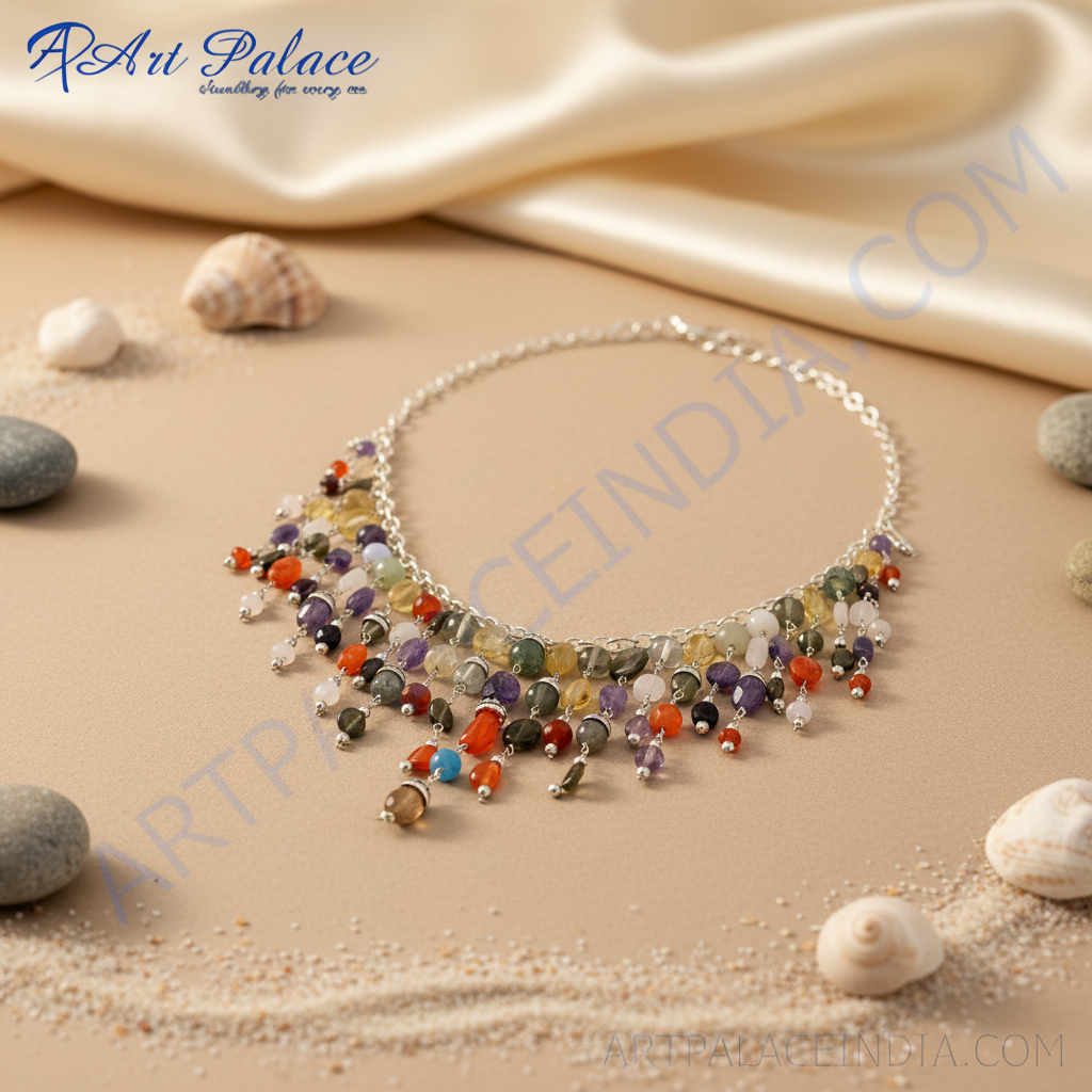 Multi-Gemstone Beaded Necklace | Colorful Jewelry for Women