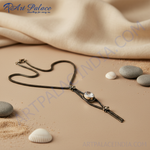 Load image into Gallery viewer, Oxidized Silver Necklace with Clear Stone | Women&#39;s Jewelry
