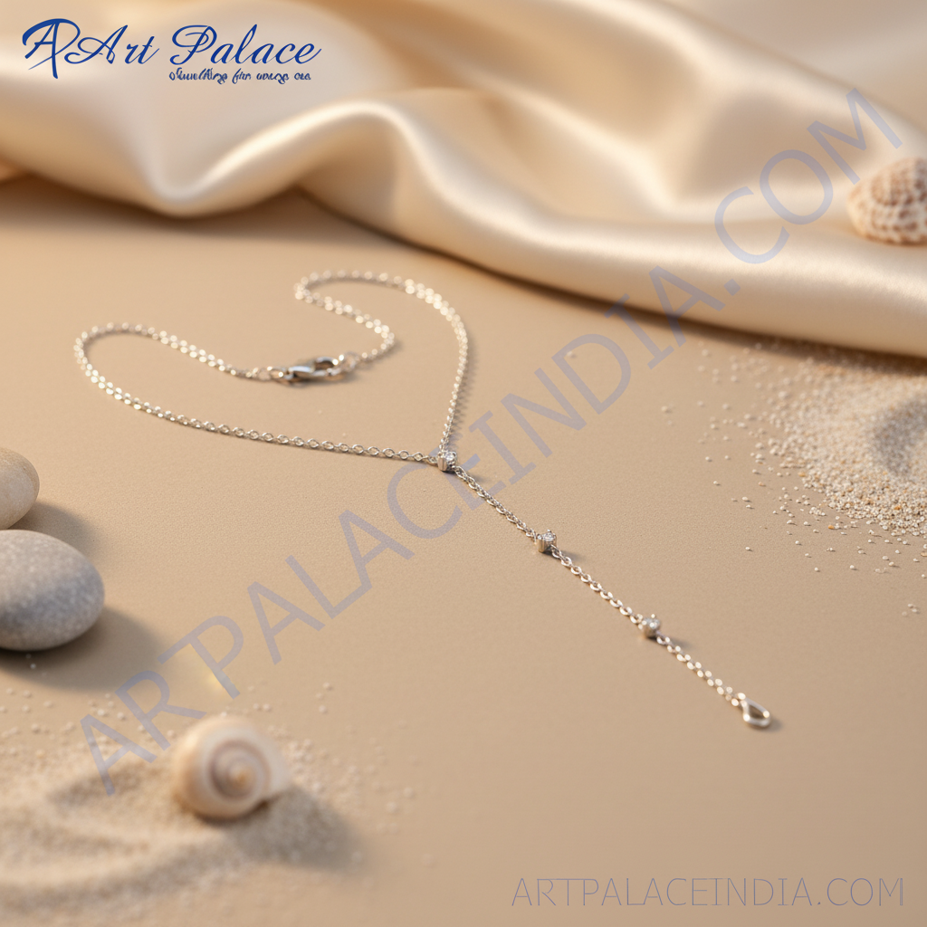 Silver Y-Necklace for Women | Dainty Chain Necklace Gift