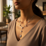 Load image into Gallery viewer, Silver Starburst Pendant Necklace | CZ Diamond Jewelry | Gift
