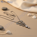 Load image into Gallery viewer, Silver Oval Pendant Necklace with Cubic Zirconia | Women&#39;s Jewelry
