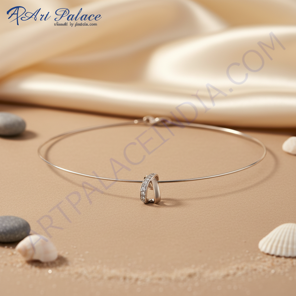 Silver Caged Pendant Necklace for Women | Daily Wear Gift